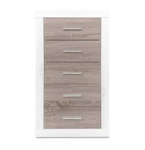Sinfonier 5 Cajones, Cómoda, Acabado en Andersen Pino y Gris/ 60 cm (Lar) x 106,5 cm (Al) x 39,6 cm de (Fon)