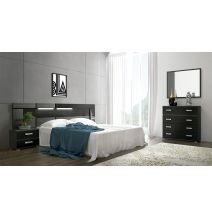 Cómoda 4 Cajones, Color Ceniza y Negro, Medidas: 89 cm (Largo) x 89,6 cm (Alto) x 39,6 cm de (Fondo) Meyvaser