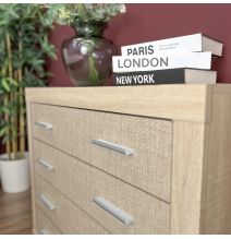 Meyvaser - Cómoda con 4 Cajones, Sinfonier, Color Madera, Medidas: 60 cm (An) x 81.5 cm (Al) x 39.5 cm (Fo)