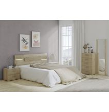 Sinfonier 5 Cajones, Cómoda, Color Puccini-Textil, Medidas: 60 cm (Largo) x 109,4 cm (Alto) x 39,6 cm de (Fondo) – Meyvaser