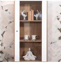 Vitrina Alta | 2 Puertas, Frentes en DM Lacado Blanco Mate | Medidas: 170,2 cm Alto x 40 cm Fondo x 68,4 cm Ancho