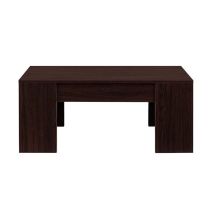 Mesa de Centro Elevable, Mesita de Salón o Comedor, Acabado en Color Wengue, Medidas: 90 cm (An) x 50 cm (Fon) x 46-57 cm (Al)