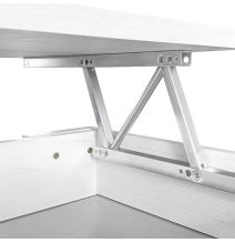 Mesa de Centro Elevable, Mesita de Salón, Acabado en Color Gris Polar, Medidas: 90 cm (An) x 50 cm (Fo) x 46-57 cm (Al)