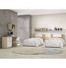 Mesa de Estudio, Escritorio con 2 Cajones, Mesa de Ordenador, Acabado en Color Blanco y Cambrian 70.8 x 120 x 49.8 cm