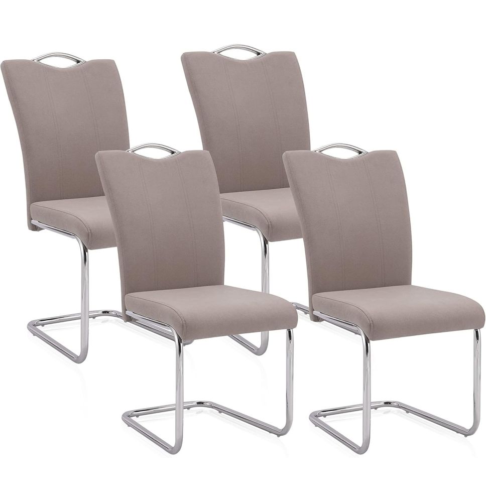 Pack de 4 Sillas Elegantes en Tejido Marengo – Sillas para Comedor y Salón, Dimensiones: 44 x 61 x 98 cm.