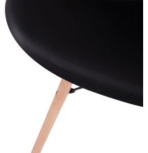 Pack 4 Sillas de Comedor, Sillas Cocinas, Acabado en Negro y Madera, Medidas: 45 cm (Ancho) x 53 cm (Largo) x 83 cm (Alto)