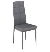 Pack de 6 Sillas Tapizadas para Salón y Comedor – Acabado Gris en Aluminio, Medidas: 38,5 cm x 40 cm x 97 cm