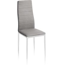 Pack de 6 Sillas Tapizadas para Comedor/Salón – Marengo y Patas Blancas en Aluminio, Dimensiones: 40 cm x 42 cm x 96 Cm