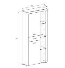 Mueble de Comedor, Color Cañón, Medidas: 230 cm (Anc) x 212 cm (Al) x 41,4 cm (Fon) + Mesa Centro Elevable 45,2x100x50