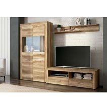 Mueble de Comedor, Mueble Salón, Acabado en Color Cañón, Medidas: 235 cm (Ancho) x 177 cm (Alto) x 41,4 cm (Fondo)