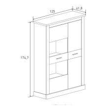 Mueble de Comedor, Mueble Salón, Acabado en Color Cañón, Medidas: 305 cm (Ancho) x 174,7 cm (Alto) x 41,8 cm (Fondo)
