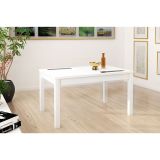 Mesa Comedor, Mesa de salón Extensible, Acabado en Color Blanco