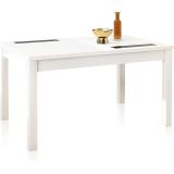 Mesa Comedor, Mesa de salón Extensible, Acabado en Color Blanco