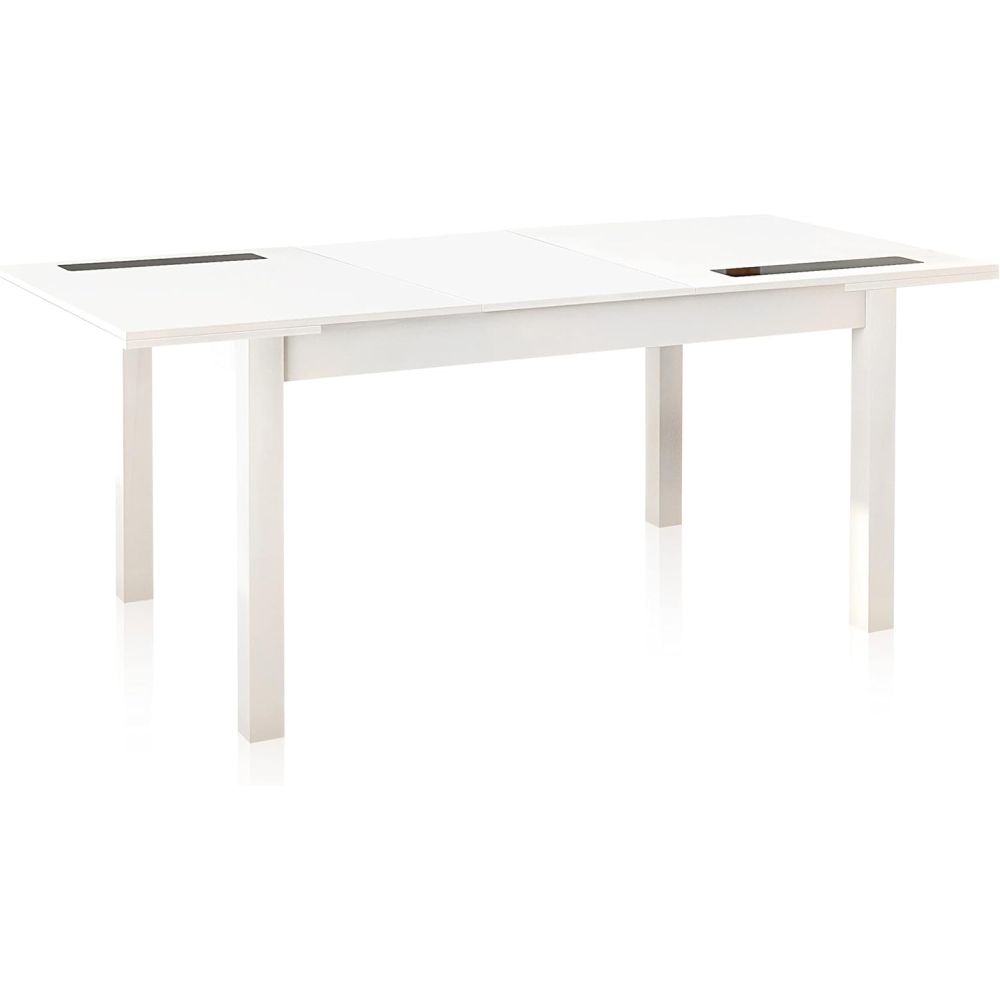 Mesa Comedor, Mesa de salón Extensible, Acabado en Color Blanco