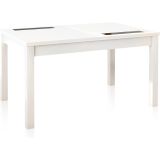 Mesa Comedor, Mesa de salón Extensible, Acabado en Color Blanco