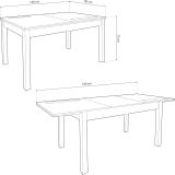 Mesa Comedor, Mesa de salón Extensible, Acabado en Color Blanco