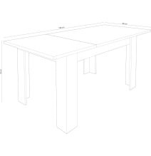 Mesa de Comedor Extensible, Mesa Salón, Robusta, Color Cañón, 138-198 cm (Largo) x 88 cm (Ancho) x 76 cm (Alto)