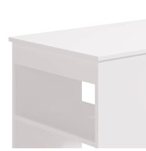 Mesa de Cocina Alta | Acabado en Melamina Blanco | Medidas: 120 cm Ancho x 50 cm Fondo x 105 cm Alto