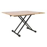 Mesa de Centro Elevable y Tapa Extensible - Fabricada en MDF - Cerrada 100x57 cm, Abierta 100x114 cm, Altura de 39 a 77 cm