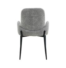 Juego de 2 Sillas con Brazos Tapizadas en Tela Gris y Patas Metálicas Negras - Medidas 60x57x88 cm