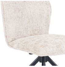 Pack de 2 Sillas Tapizadas en Tela Beige, Patas Negras, Asiento y Respaldo Ergonómicos y Acolchados Medidas 63x48x93 cm