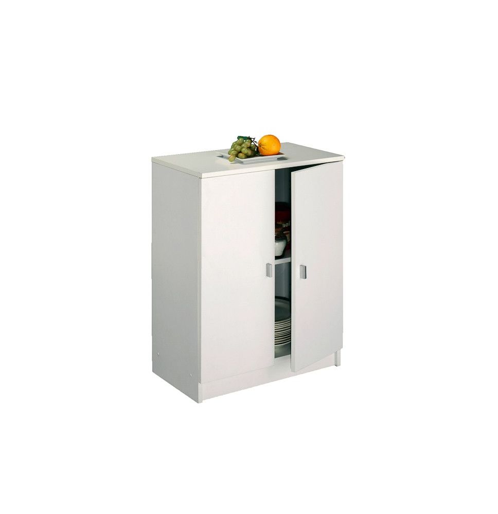 Armario Bajo de Cocina con 2 Puertas – Color Blanco – 60 x 80 x 34 cm