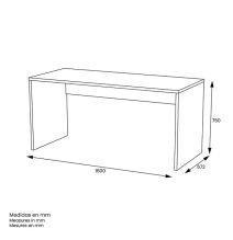 Mesa De Despacho Acabado Blanco 75 Cm(alto)160 Cm(ancho)68 Cm(fondo) , Color - Blanco