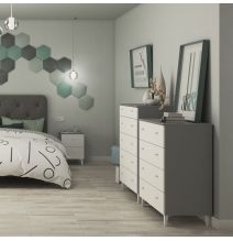 Cómoda con 3 Cajones, para Dormitorio, Acabado en Color Blanco, Medidas: 80 cm (Ancho) x 80 cm (Alto) x 48 cm (Fondo)