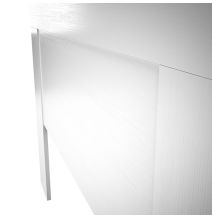 Cabezal para Cama de Matrimonio con patas, Color Blanco, Medidas: 160 cm (Ancho) x 130 cm (Alto) x 2,5 cm (Fondo)