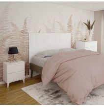 Mesita de Noche 2 cajones, Mesilla de Noche,  Color Blanco, Medidas: 43 cm (Ancho) x 34 cm (Fondo) x 56 cm (Alto)