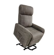Butaca Relax Power Lift con Estructura de Madera de Eucalipto, Color Cemento, 74x100x88 cm