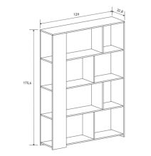 Estantería Decorativa, Librería, Separador Ambientes, Acabado en Color Mauvella, 176 cm (Al) x 129 cm (Anc) x 32,8 cm (Fon)