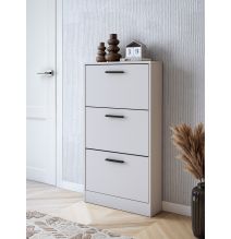 Meyvaser - Zapatero 3 Puertas, Zapatero Estrecho, Acabado en Color Beige, Medidas: 108 cm (Alto) x 60 cm (Ancho) x 17 cm (Fondo)