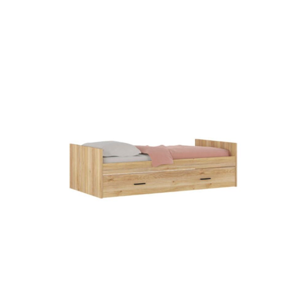 Cama Nido con 1 Cajón de Almacenaje – Mauvella y Negro, 202,6 cm Largo x 98 cm Ancho x 58 cm Alto, Alta Resistencia.