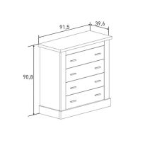 Pack de Muebles de Dormitorio Habitación con Cabecero, 2 Mesitas de Noche 3 Cajones y Cómoda en Color Mauvella Rayas