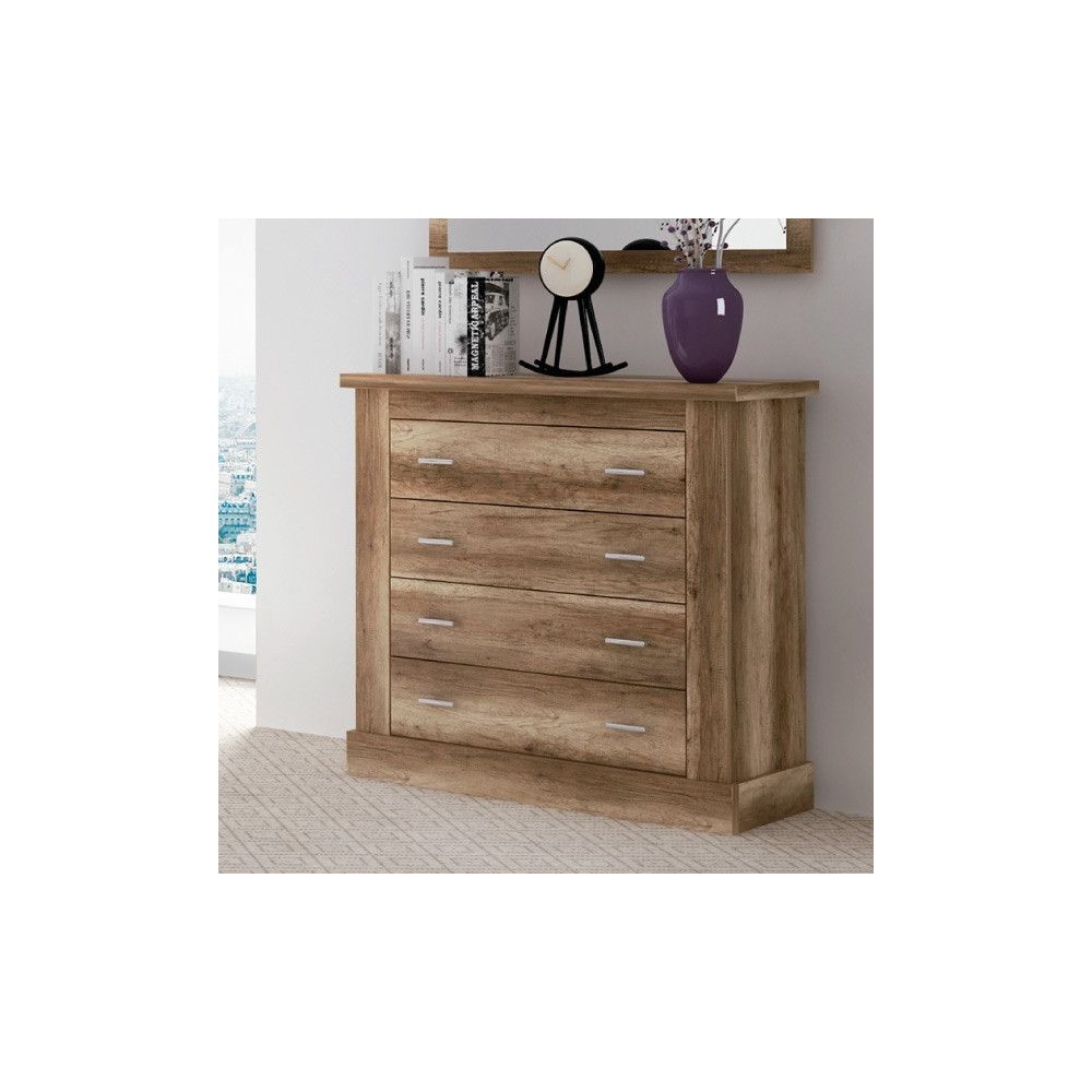 Pack de Dormitorio con Cabecero de 160 x 120 cm + 2 Mesitas de Noche + Cómoda, cañón