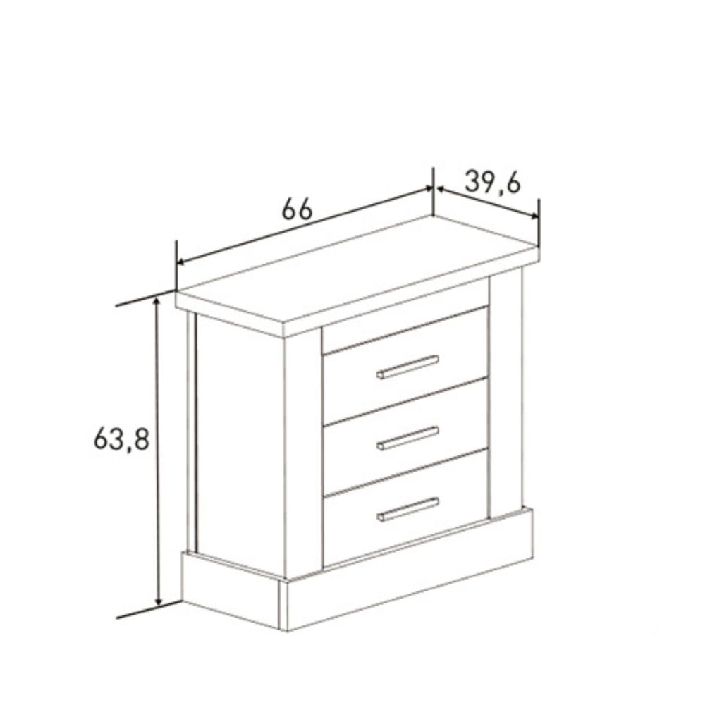 Pack de Dormitorio con Cabecero de 160 x 120 cm + 2 Mesitas de Noche + Cómoda, cañón