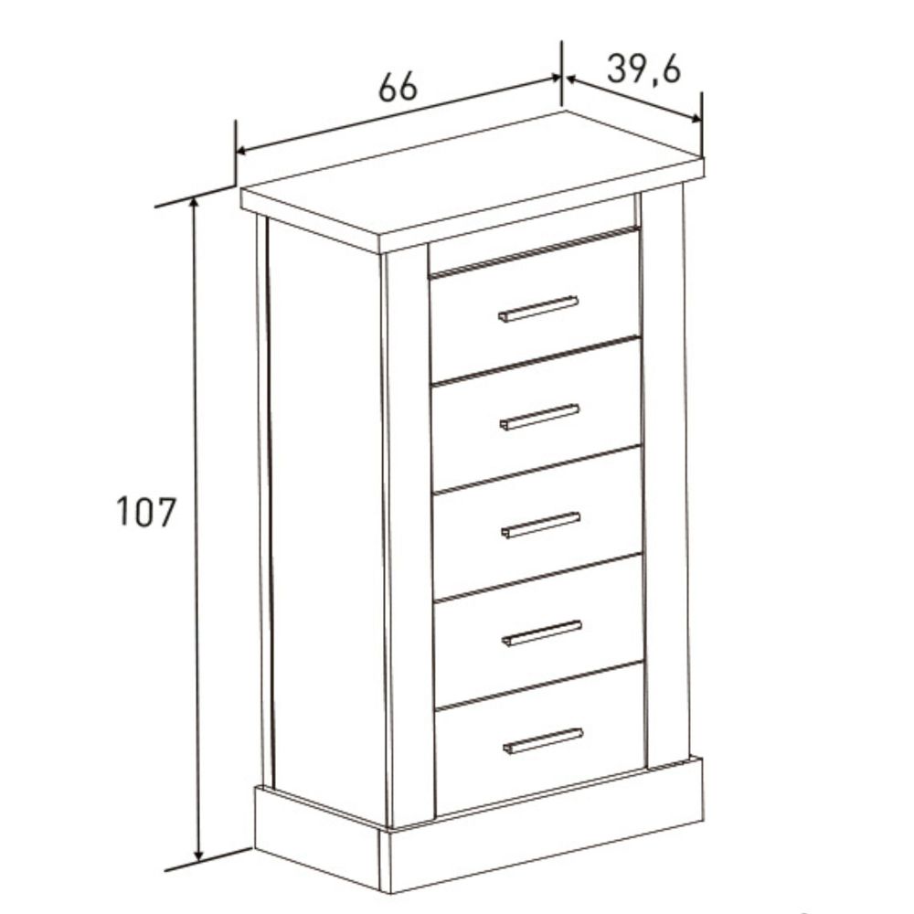 Pack de Dormitorio con Cabecero de 160 x 120 cm + 2 Mesitas de Noche + Sinfonier, cañón