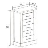Pack de Dormitorio con Cabecero de 160 x 120 cm + 2 Mesitas de Noche + Sinfonier, cañón