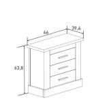 Pack de Dormitorio con Cabecero de 160 x 120 cm + 2 Mesitas de Noche + Sinfonier, cañón